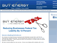 Tablet Screenshot of buyenergytaxcredits.com